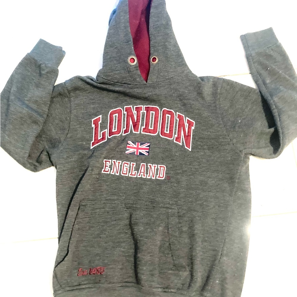 London England Gray Hoodie